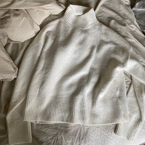 & Other Stories white cropped mock neck sweater